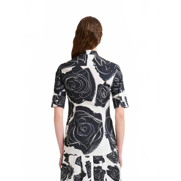 NEW MARNI big roses classic shirt in lily white - Picture 2 of 5